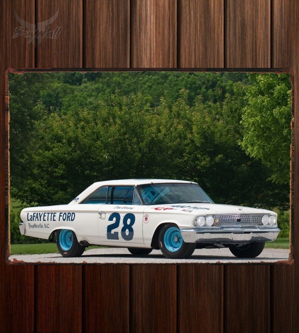 Металлическая табличка Ford Galaxie 500XL 427 Lightweight NASCAR Race Car Металлическая табличка Ford Galaxie 500XL 427 Lightweight NASCAR Race Car